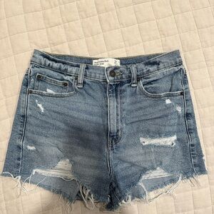 Abercrombie & Fitch Blue Distressed Jean Shorts
